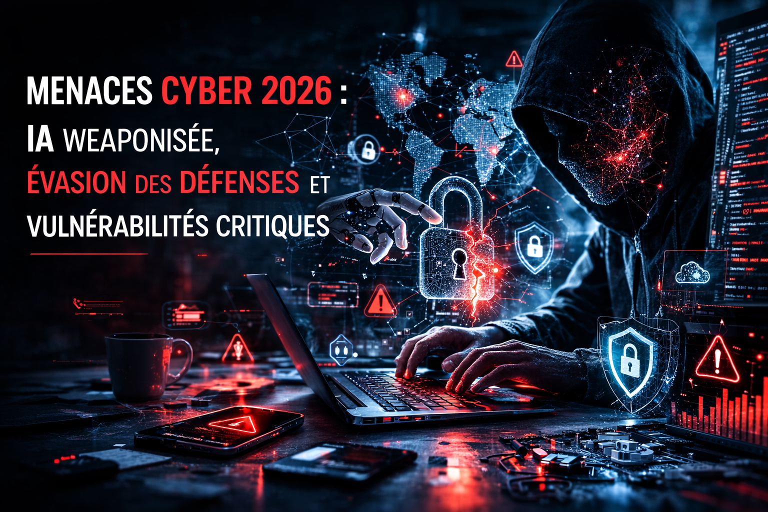 Menaces cyber 2026 : IA weaponisée, évasion des défenses et vulnérabilités critiques
